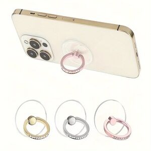 3-Pack Rhinestone Phone Ring Holder Grip Stand Rotating Bling Kickstand Set